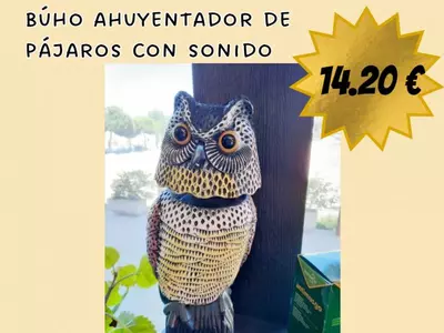 Búho ahuyentador de pájaros con sonido