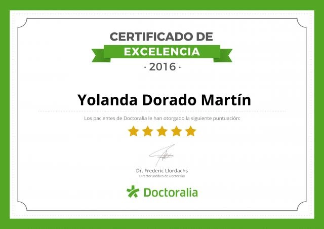 Certificado de excelencia de doctoralia
