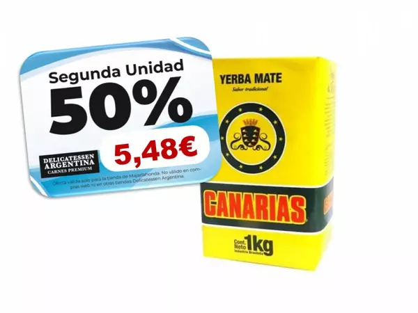  50% Descuento en 2º Ud.  Yerba Mate Canarias 1kg