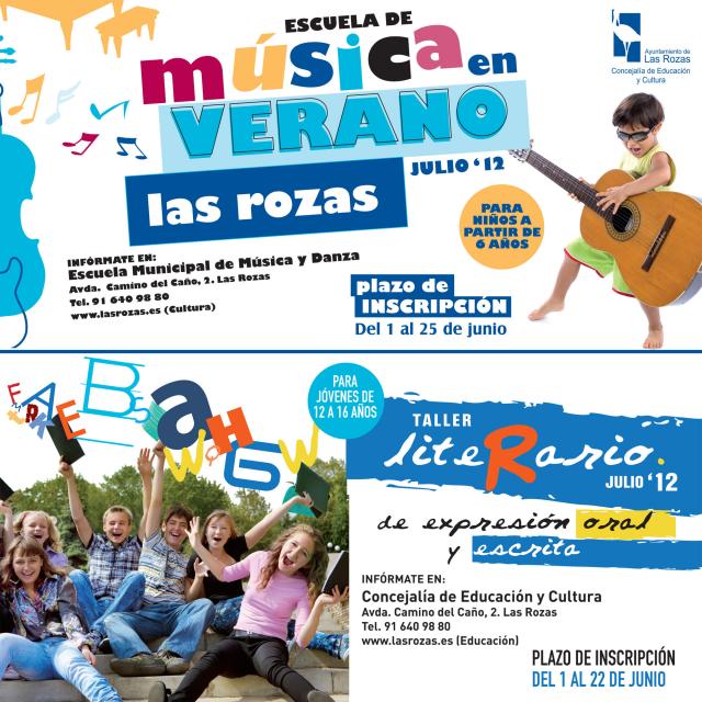 La Concejalía de Educación y Cultura de Las Rozas ofrece talleres de música y literatura en verano