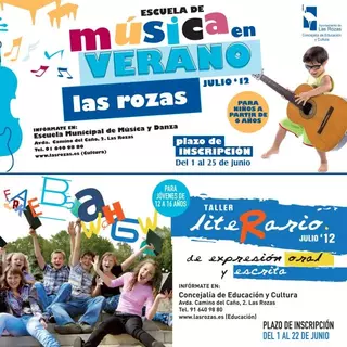 La Concejalía de Educación y Cultura de Las Rozas ofrece talleres de música y literatura en verano