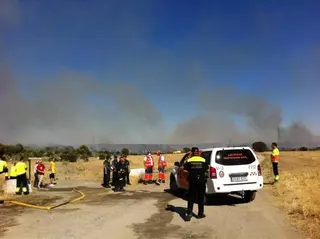 Protección Civil de Las Rozas colabora en la extinción de un fuego a la altura del km 21 de la A-6