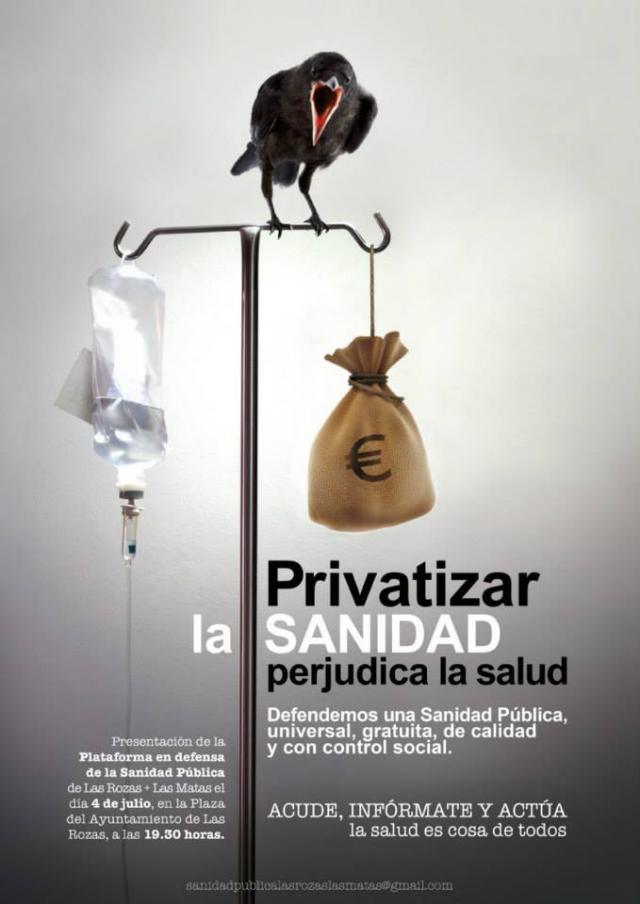 Mañana se presenta la Plataforma por la Sanidad Pública de Las Rozas