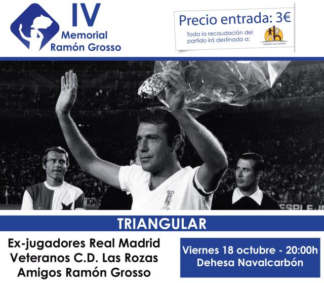 Veteranos futbolistas del Real Madrid y Las Rozas se enfrentan en el IV Memorial Ramón Grosso