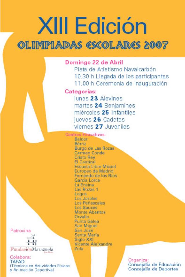 7.000 alumnos participan en las XIII Olimpiadas Escolares 2007