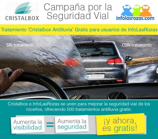 Cristalbox e InfoLasRozas.com regalan 500 tratamientos antilluvia para mejorar la seguridad vial de los roceños