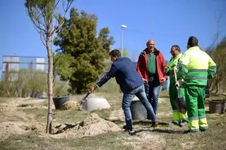 José de la Uz visita los trabajos de reforestación de la zona de Monterrozas
