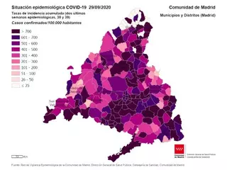 Las Rozas: 397 casos de coronavirus por 100.000 habitantes