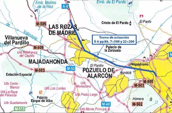 Adjudicadas las obras de rehabilitación de la A-6 entre Madrid y Las Rozas
