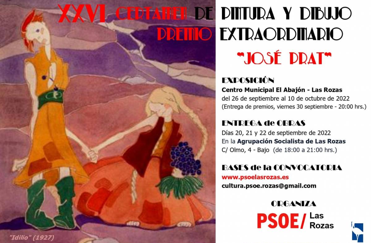 El PSOE de las Rozas organiza el XXVI Certamen de Pintura y Dibujo “José Prat”
