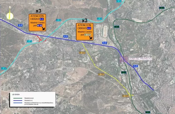 Obras en la A6 desde el 3 de Julio hasta mediados de Septiembre: itinerarios alternativos