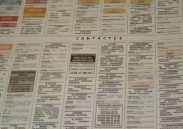 Unanimidad del pleno a favor de eliminar en la prensa los anuncios de contactos