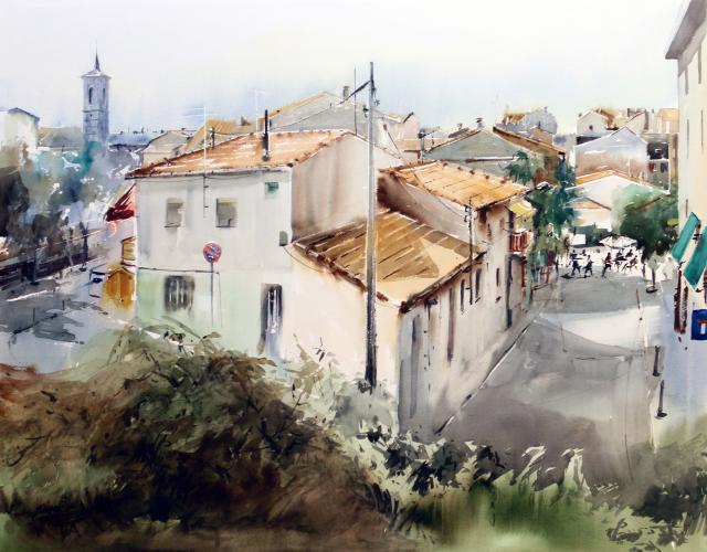 Mª Victoria Moreno, ganadora del VI Concurso de Pintura Rápida de la EMGV Las Rozas