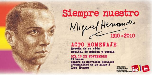Izquierda Unida celebra un homenaje a Miguel Hernández