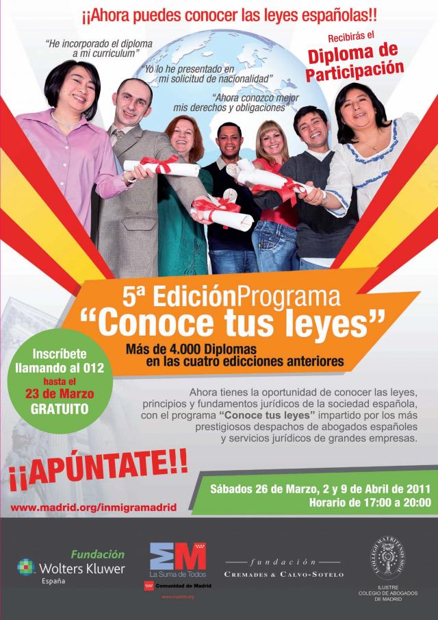 Ya está en marcha la V Edición del curso para inmigrantes Conoce tus Leyes